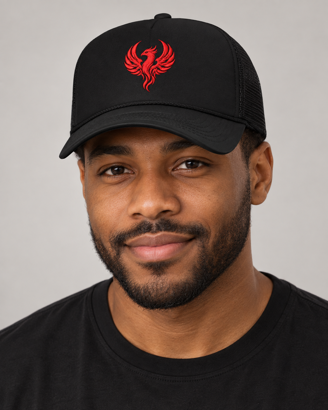 AI model mockup of Minimal Phoenix Trucker